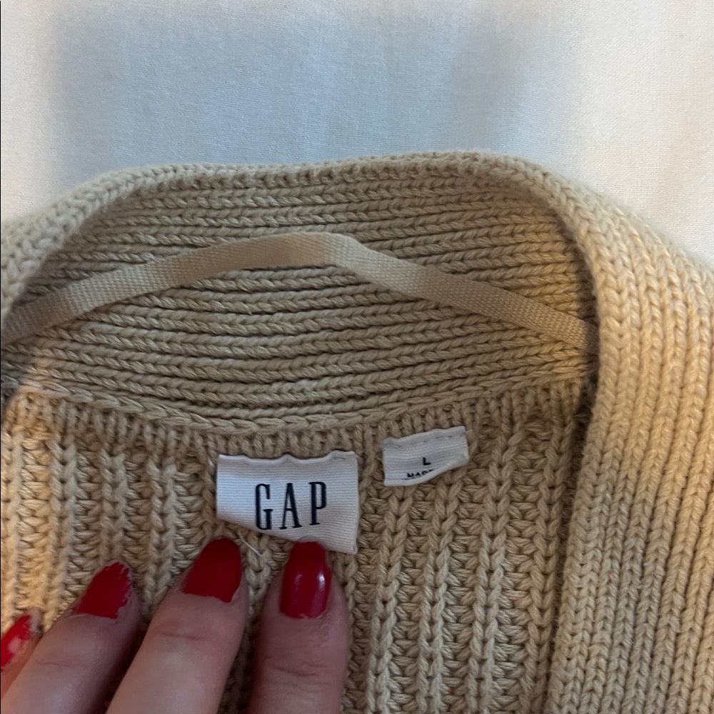 GAP Colorblock Button-Front Cardigan - Cream, Lavender & Peach - Picture 3 of 5
